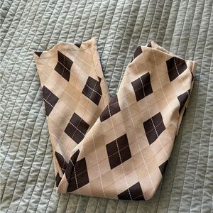 Altar'd State Brown and Cream Argyle Pants